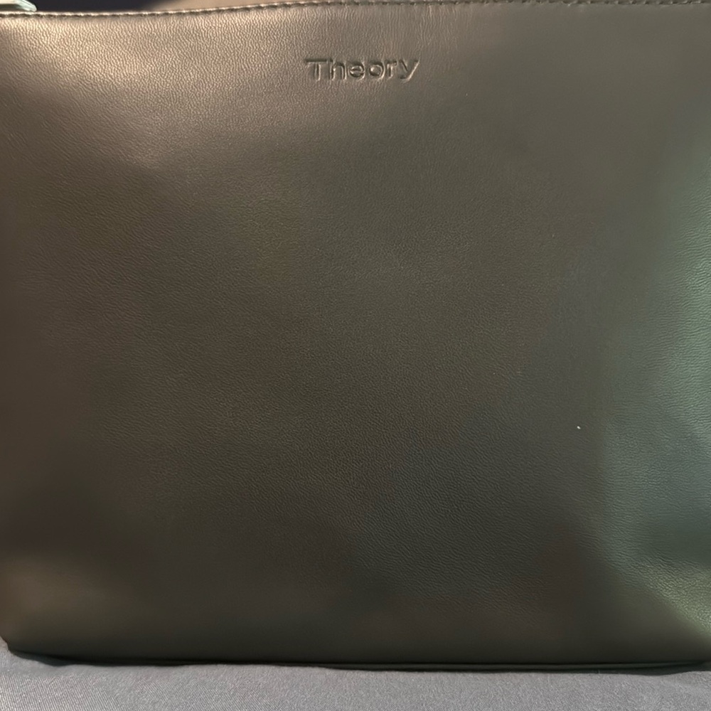 💰SALE NWT Theory Dark Sojourn Washed Leather Pouch/Clutch-Great Gift 🎉
